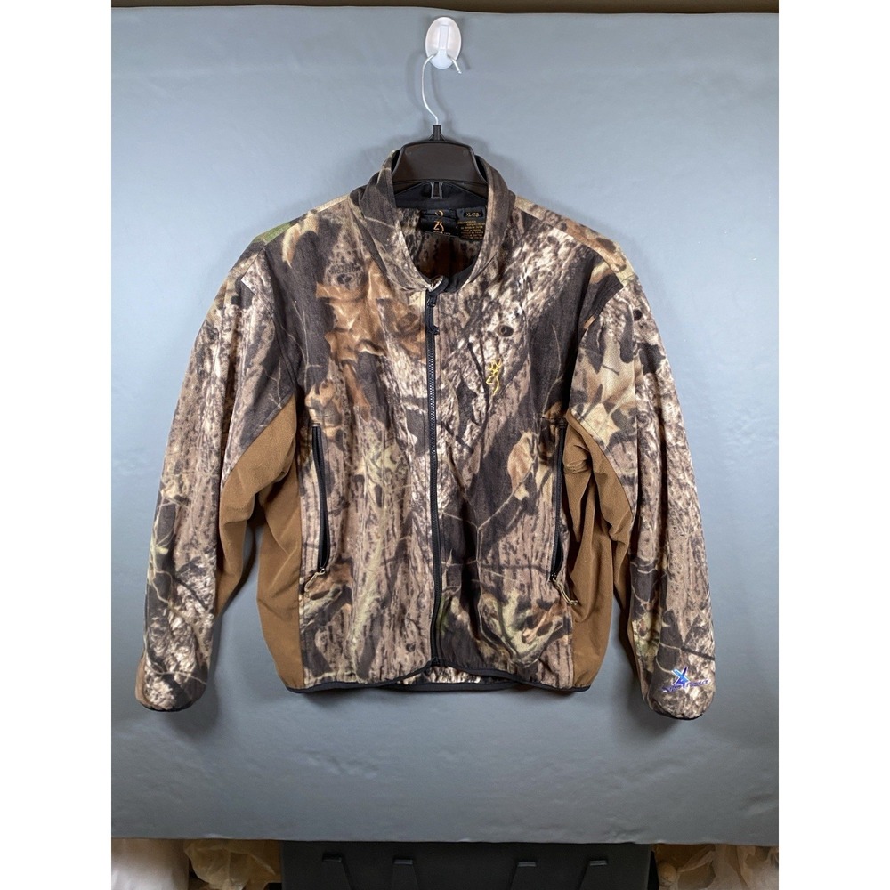 Browning Jacket Mens XL Camo Micro Fleece Full Zip Hunting Outdoor Sportswear